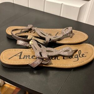 American Eagle Outfitters Women's Sparkle Sandals - Tan and Black